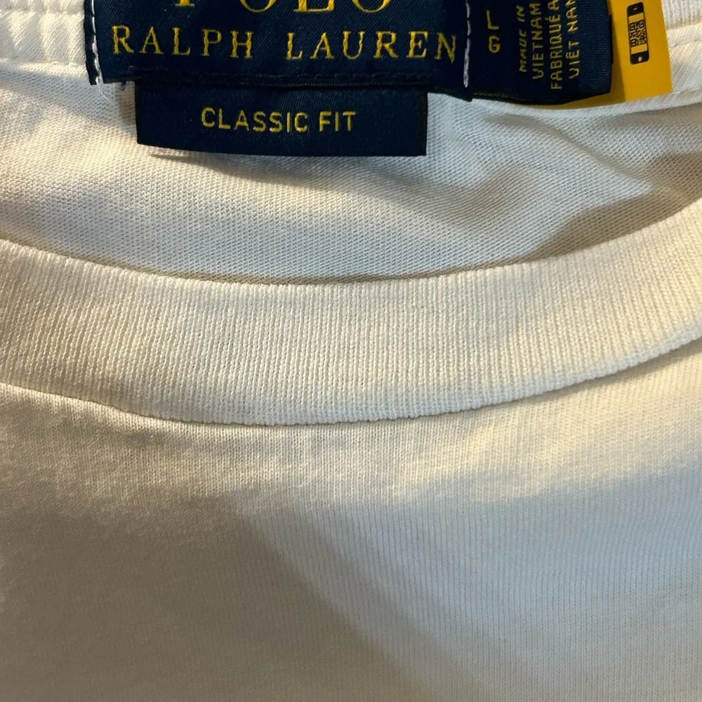 Polo Ralph Lauren Classic Fit Logo Jersey Tee White Size Large Short Sleeve